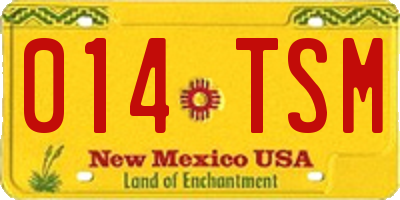 NM license plate 014TSM