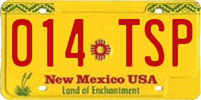 NM license plate 014TSP