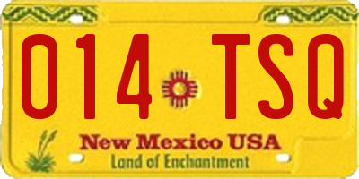 NM license plate 014TSQ