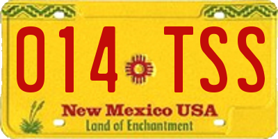 NM license plate 014TSS