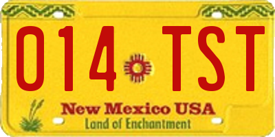 NM license plate 014TST