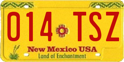 NM license plate 014TSZ
