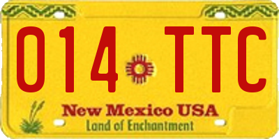 NM license plate 014TTC