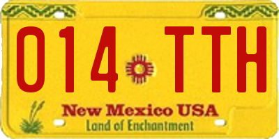 NM license plate 014TTH
