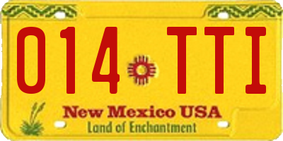 NM license plate 014TTI