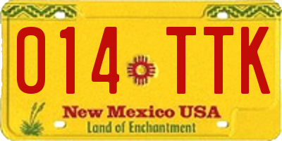 NM license plate 014TTK