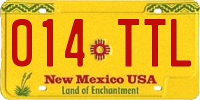 NM license plate 014TTL