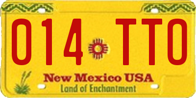 NM license plate 014TTO