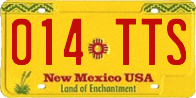 NM license plate 014TTS