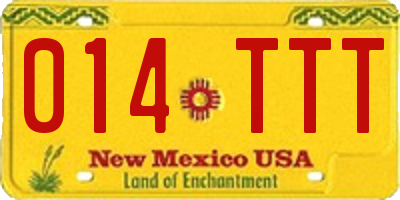 NM license plate 014TTT