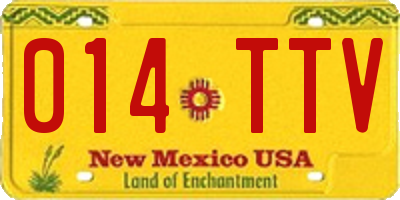 NM license plate 014TTV