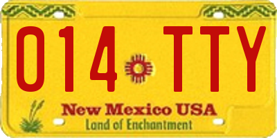 NM license plate 014TTY