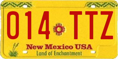 NM license plate 014TTZ