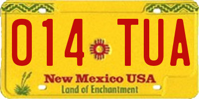 NM license plate 014TUA