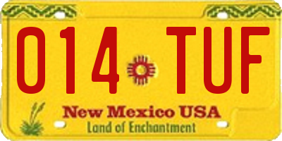 NM license plate 014TUF