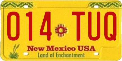 NM license plate 014TUQ