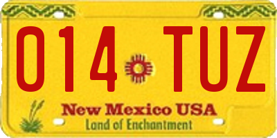 NM license plate 014TUZ