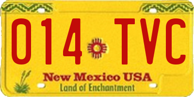 NM license plate 014TVC