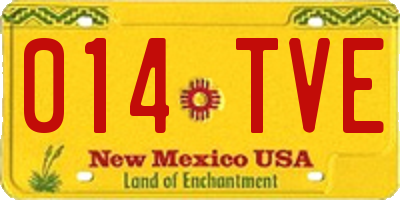 NM license plate 014TVE