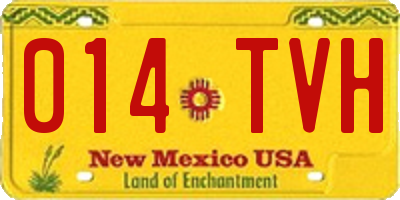 NM license plate 014TVH