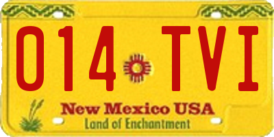 NM license plate 014TVI
