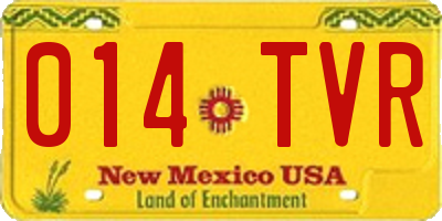 NM license plate 014TVR