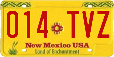 NM license plate 014TVZ