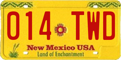 NM license plate 014TWD