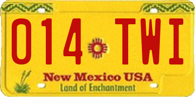 NM license plate 014TWI