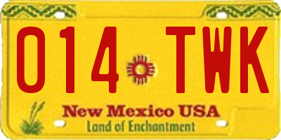 NM license plate 014TWK