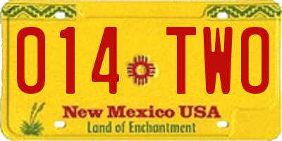 NM license plate 014TWO