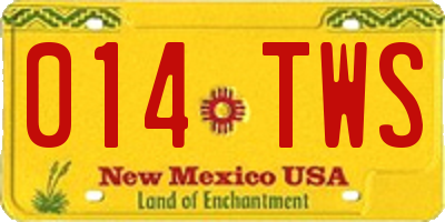 NM license plate 014TWS