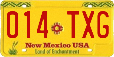NM license plate 014TXG