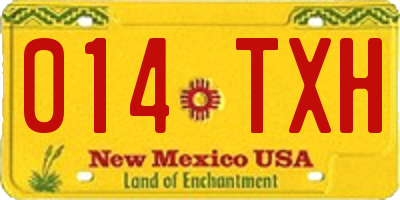 NM license plate 014TXH