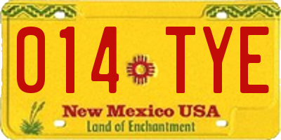 NM license plate 014TYE