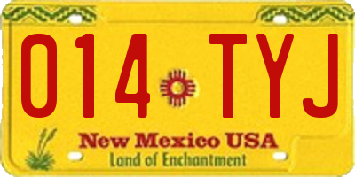 NM license plate 014TYJ