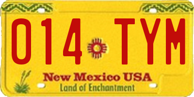 NM license plate 014TYM