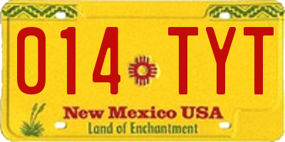 NM license plate 014TYT