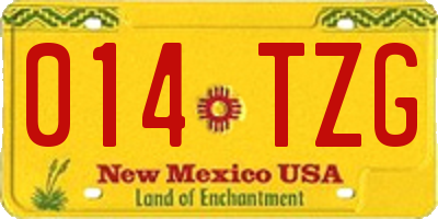 NM license plate 014TZG