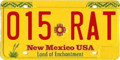 NM license plate 015RAT