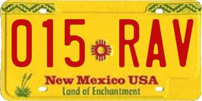 NM license plate 015RAV