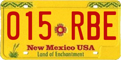 NM license plate 015RBE