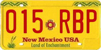 NM license plate 015RBP