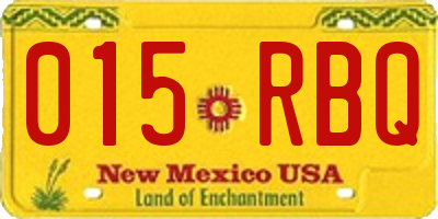 NM license plate 015RBQ