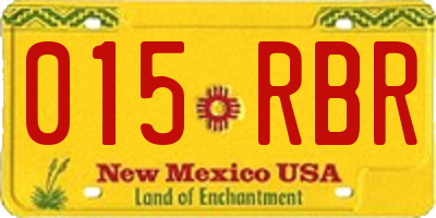 NM license plate 015RBR