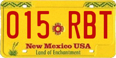 NM license plate 015RBT