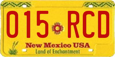 NM license plate 015RCD