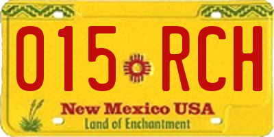NM license plate 015RCH