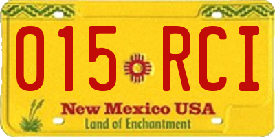 NM license plate 015RCI