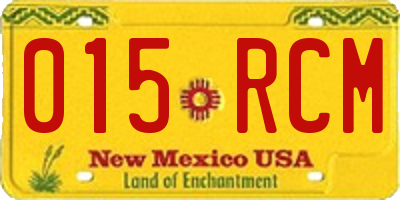 NM license plate 015RCM
